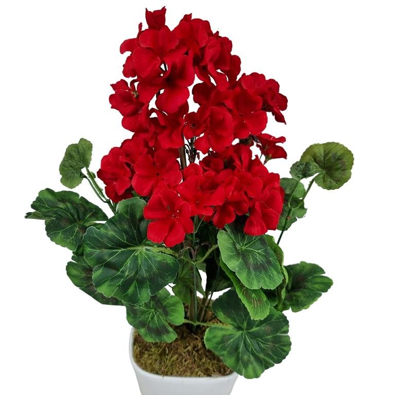 Pelargonia Czerwona Bukiet Bez Doniczki (2295.1A2) Sztuczne Kwiaty Na Balkon Na Taras