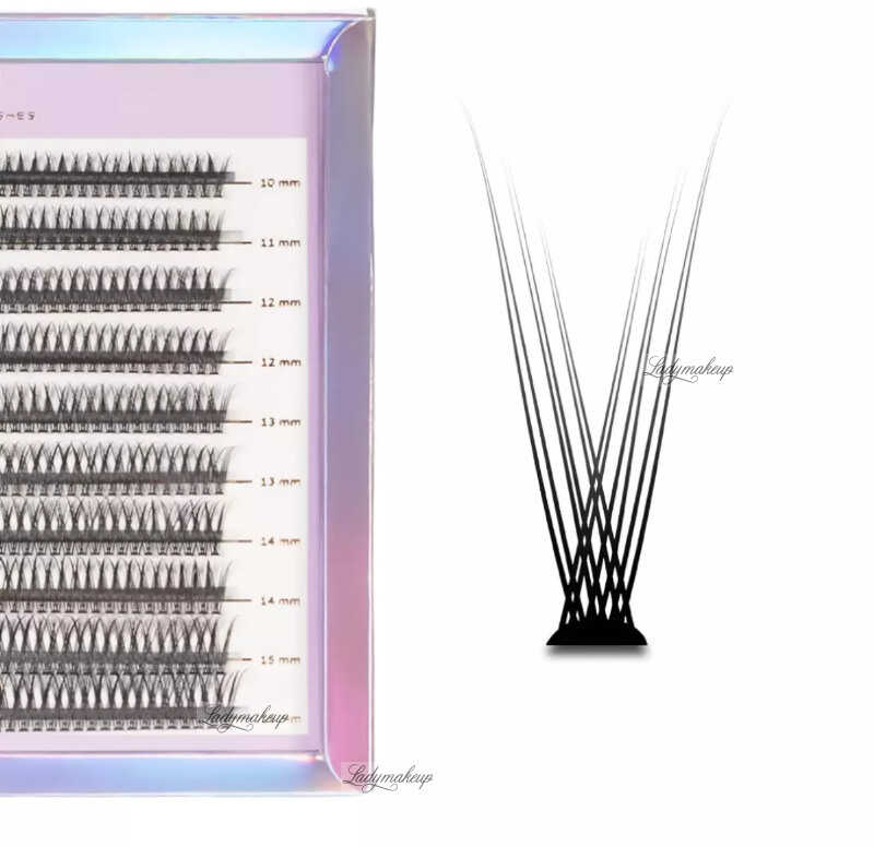 Many Beauty - Many Lashes - Master Box V-Lashes Delight - C - Duży zestaw kępek do rzęs - 400 sztuk