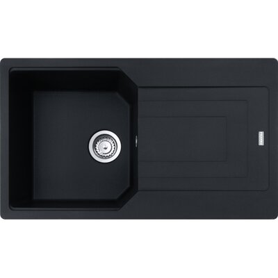 Franke Urban UBG 611-86 GSC Zlewozmywak granitowy jednokomorowy 86x50 cm czarny mat 114.0687.287