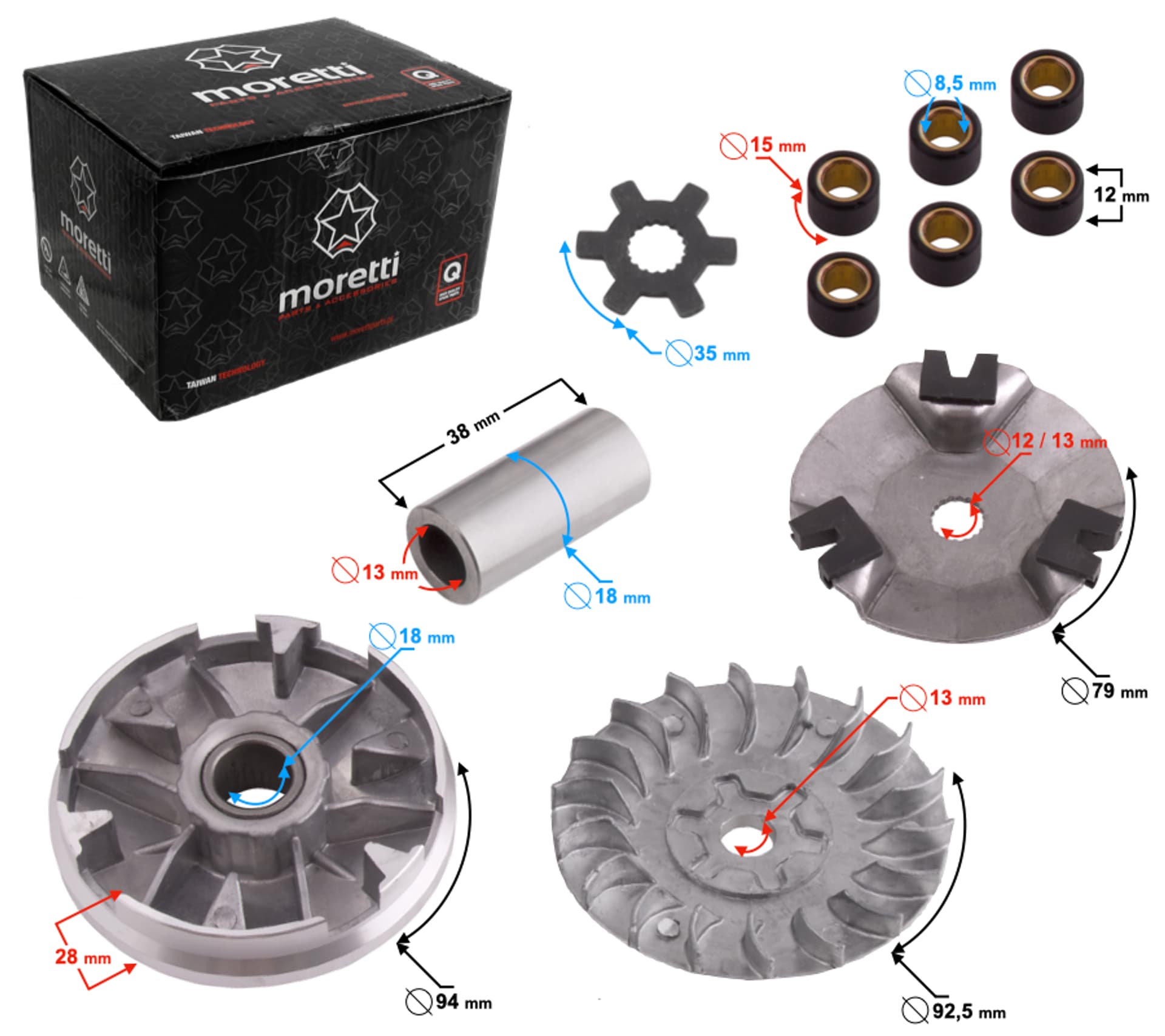 Wariator Moretti (śr. 13mm) do skutera Falcon