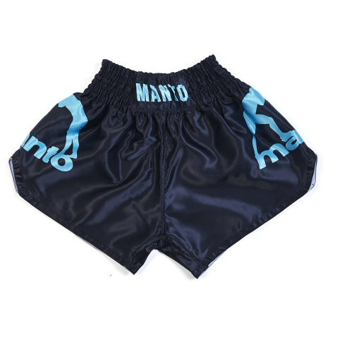 MANTO Spodenki Muay Thai Dual Czarno/Błękitne
