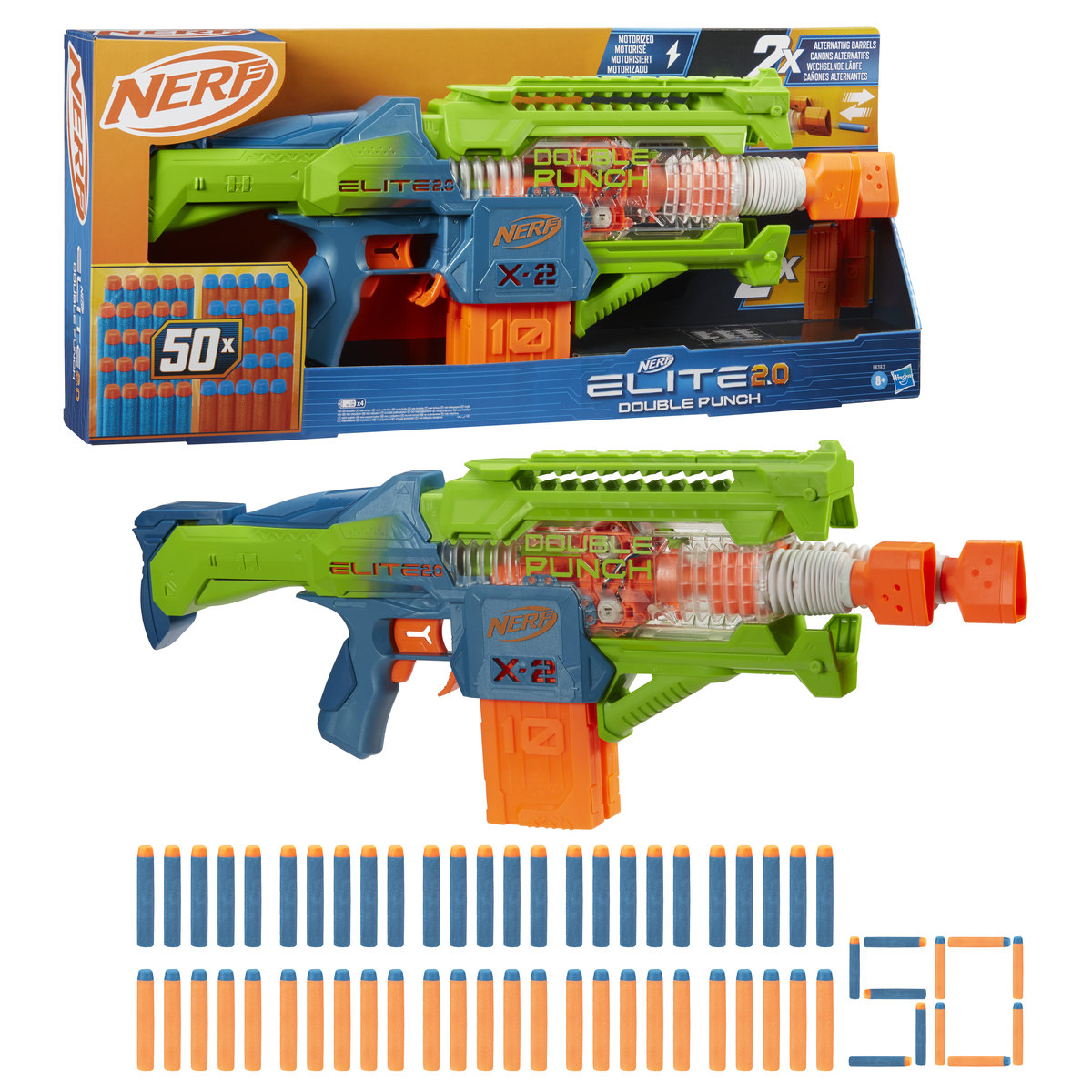 Nerf, wyrzutnia Elite 2.0, Double Punch, F6363