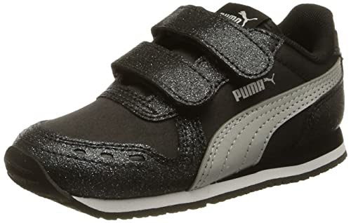 PUMA Cabana Racer Glitz V Ps sneakersy dziewczęce, Puma Silver PUMA Black PUMA Silver, 34 EU