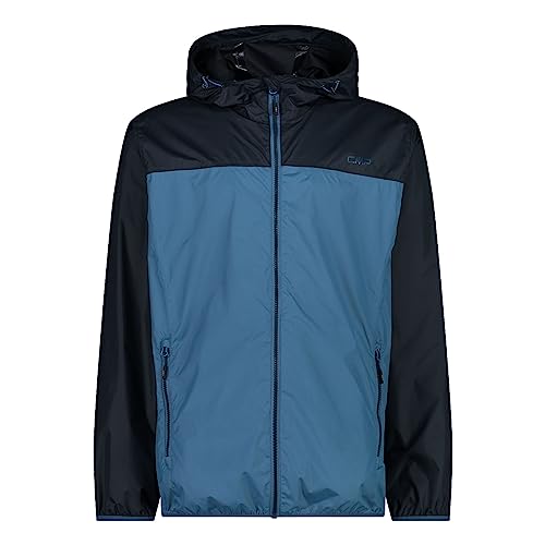 CMP - męska kurtka przeciwdeszczowa ze stałym kapturem, Dusty Blue, 50