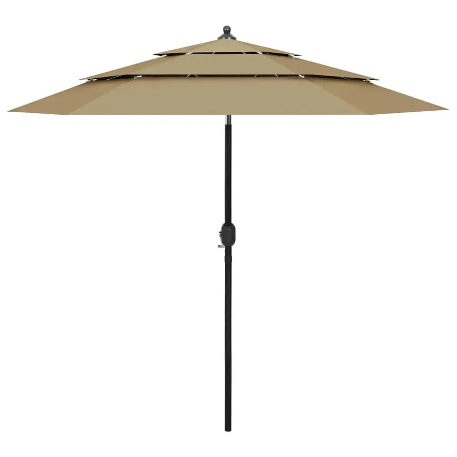 Edinos Okrągły trzypoziomowy parasol ogrodowy taupe P9-D43