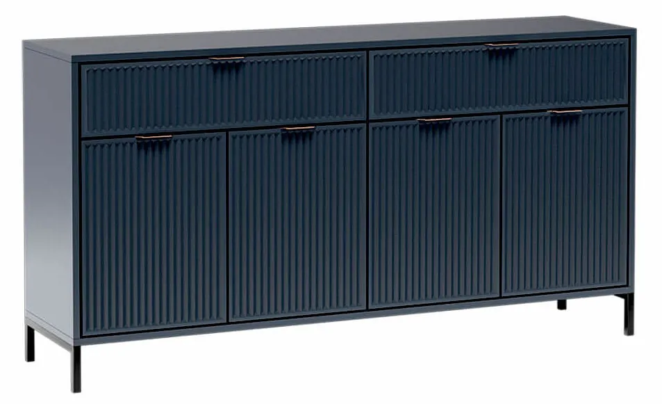 Granatowa komoda z lamelami N7-H74