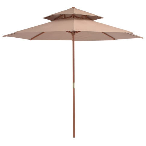 Dwupoziomowy parasol ogrodowy taupe - Serenity