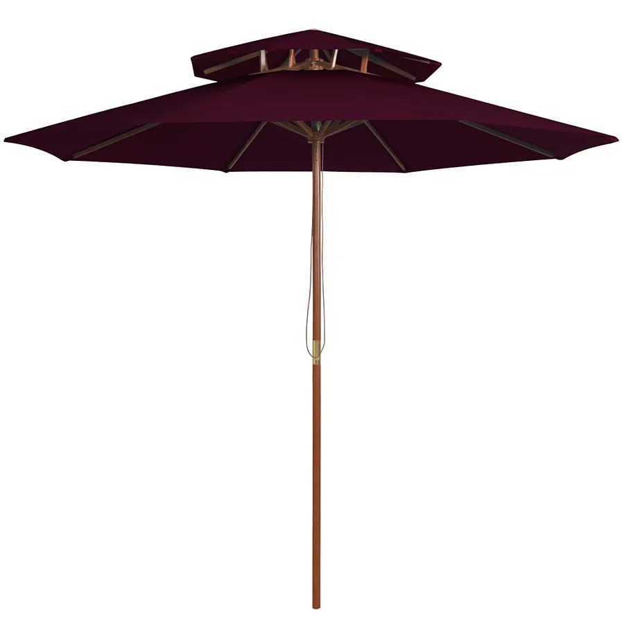 Bordowy okrągły parasol ogrodowy E1-G45