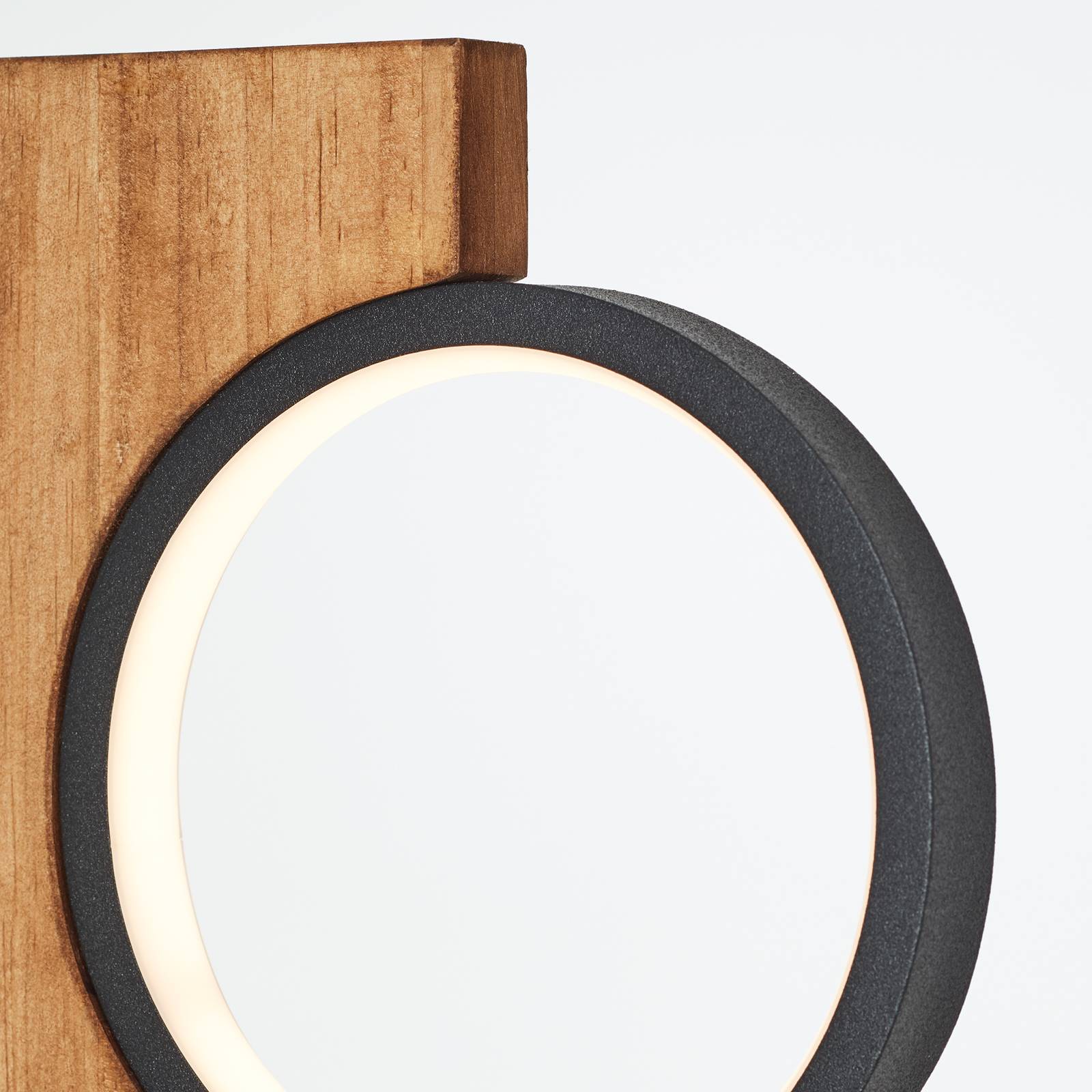 Brilliant Lampa stołowa LED Cheesy z drewna, 2-punktowa