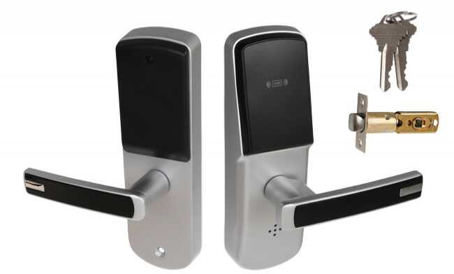 Zamek szyfrowy z klamką DIGIT 04, trzpień 7,6x7,6 mm (PIN+ karta 13,56 MHz), prawa