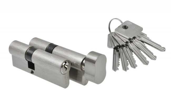 Komplet wkładek nr. 4 B-Harko H6 30/45+45g/30 mm, nikiel satyna, 6-zastawkowa, klasa 6.0, 6 kluczy