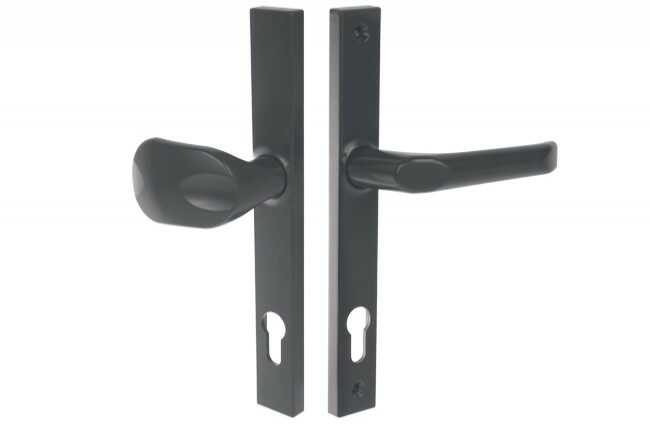 Gałko-klamka drzwiowa na długim szyldzie L-92 RAL7016 antracyt