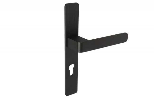 Klamko-klamka drzwiowa na długim szyldzie L-72 H6S26/S5S34G6 anoda czarna C35