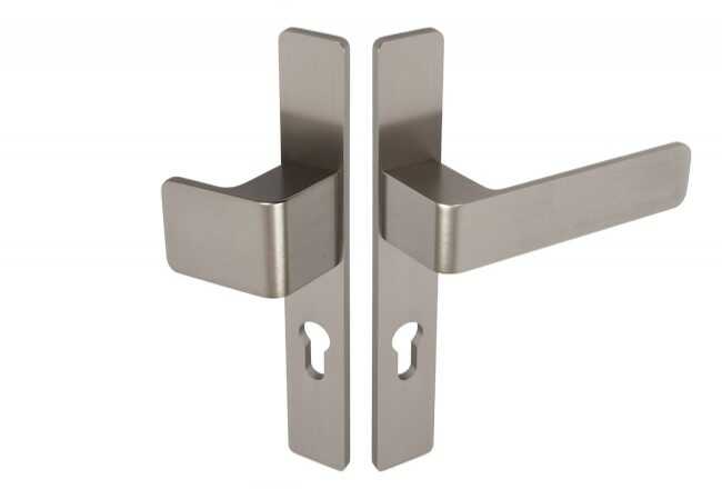 Gałko-klamka Wala na szyldzie długim L-72 H6S36P/G5S50/S5S34G6 (rękojeść 36 mm, szyld 34 mm) powłoka inox, prawa