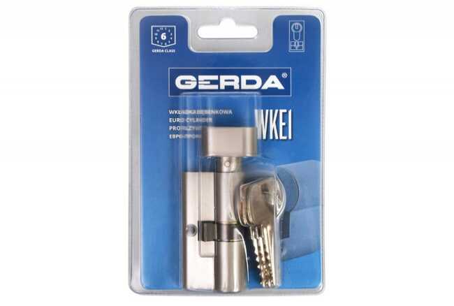 Wkładka bębenkowa Gerda E1 30g/50 z gałką nikiel satyna, blister