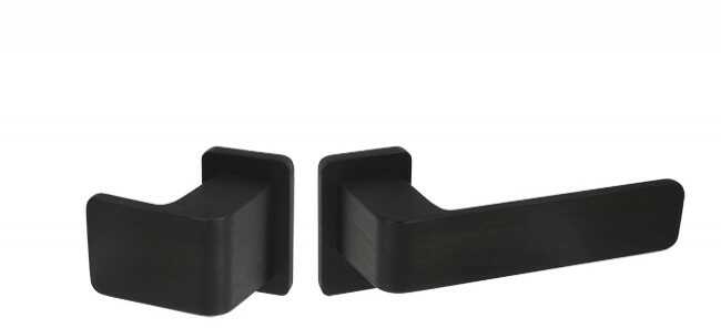 Gałko-klamka Wala na krótkim szyldzie H6S36P/G5S50/SK3S42G6 (rękojeść 36 mm, szyld 42 mm) czarna anoda, prawa