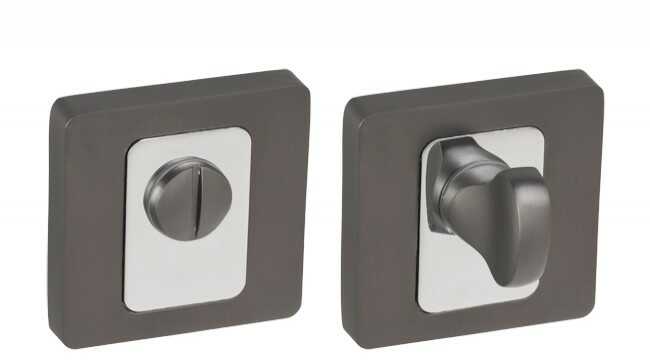 Szyld krótki kwadratowy WC MADERA grafit/chrom