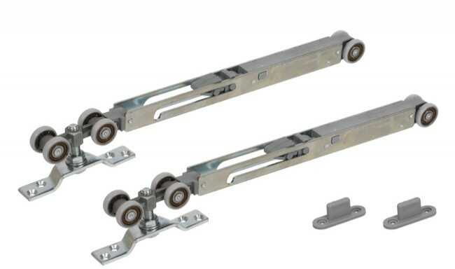 Komplet wózków IRON z 2 domykaczami do 1 drzwi (max.60 kg)