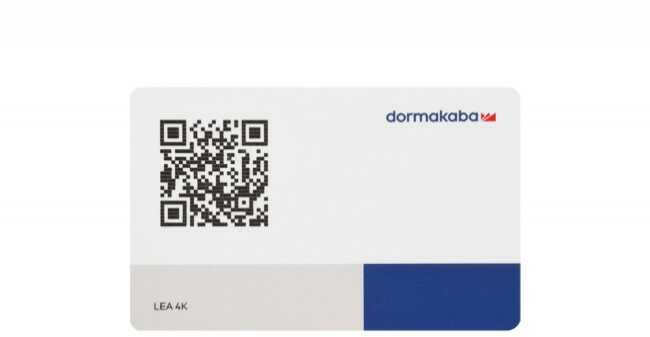 Karta zbliżeniowa z kodem QR do klamki dormakaba K6