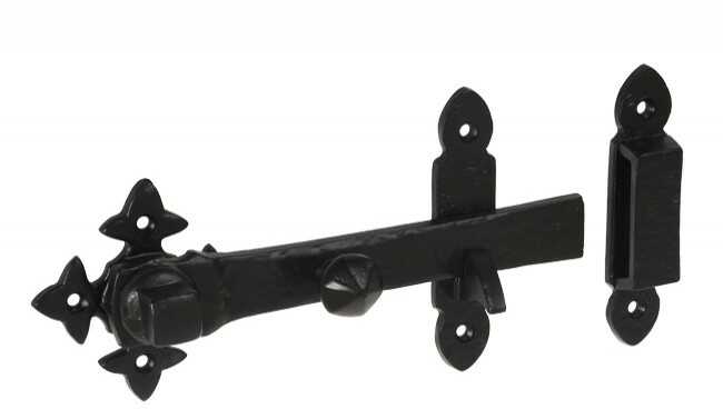 Zamknięcie furtki 190 mm, 2 zaczepy, czarne