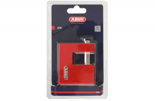 Kłódka stalowa trzpieniowa ABUS 878/80 (monobloc) pokryta tworzywem, 4 klucze dyskowe