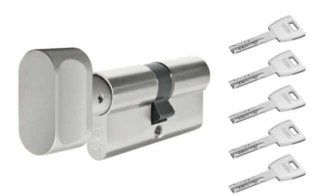 Wkładka antywłamaniowa ABUS X12 35G/30 nikiel z gałką, 5 kluczy nawiercanych, klasa 6.D