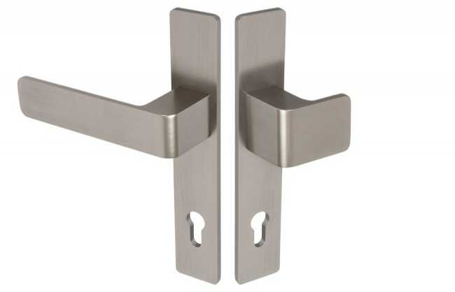 Gałko-klamka Wala na szyldzie długim L-72 H6S36L/G5S50/S5S42G6 (rękojeść 36 mm, szyld 42 mm) powłoka inox, lewa
