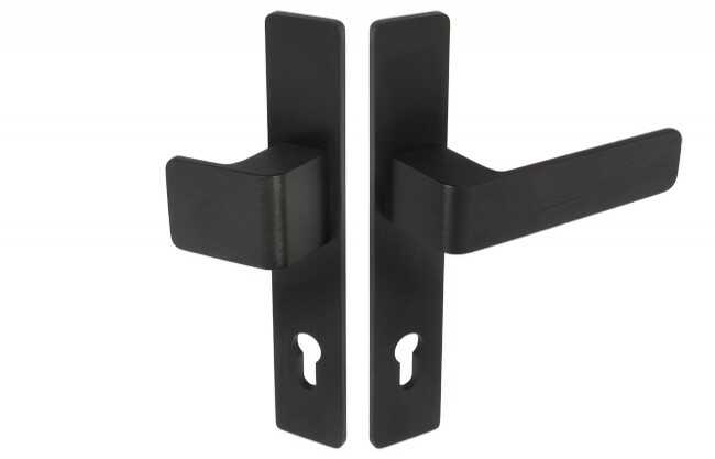 Gałko-klamka Wala na szyldzie długim L-72 H6S36P/G5S50/S5S42G6 (rękojeść 36 mm, szyld 42 mm) anoda czarna, prawa