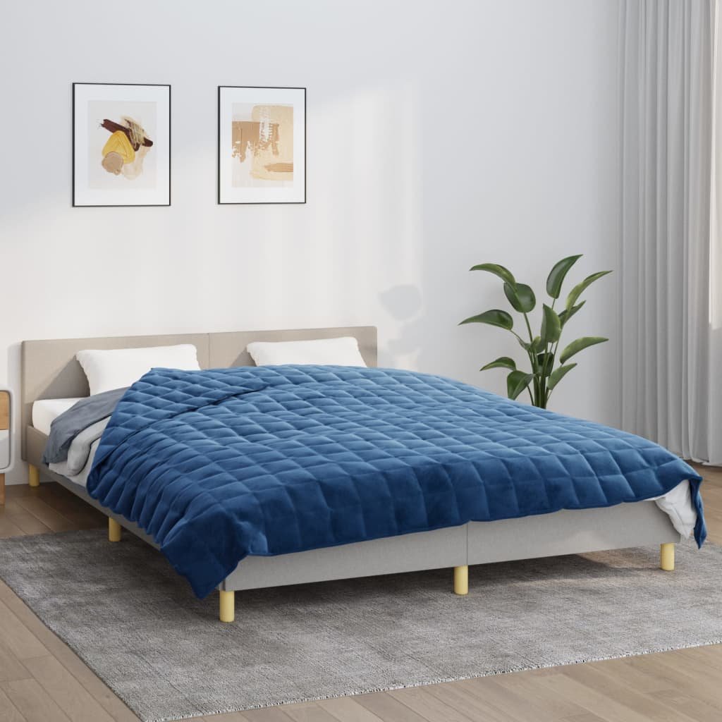 vidaXL Koc obciążeniowy, niebieski, 200x230 cm, 9 kg, tkanina