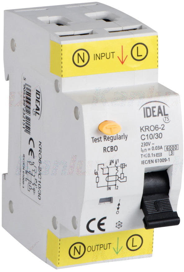 Wyłącznik róznicowo-prądowy 6kA, 2P KRO6 na szynę TH35 Kanlux 23215
