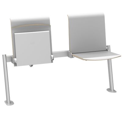 Ławka dla dwóch osób L2 TPS1 U w kolorze szarym siedzisko automatyczne