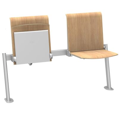 Ławka 2-osobowa na uczelnię TPS1 L2 U kolor dąb z automatycznym siedziskiem