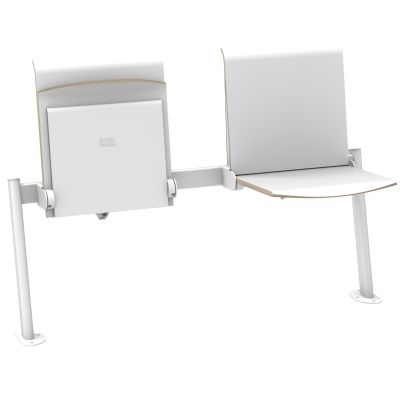 Biała ławka do poczekalni szpitalnej L2TPS1 automatyczna montowana do podłogi
