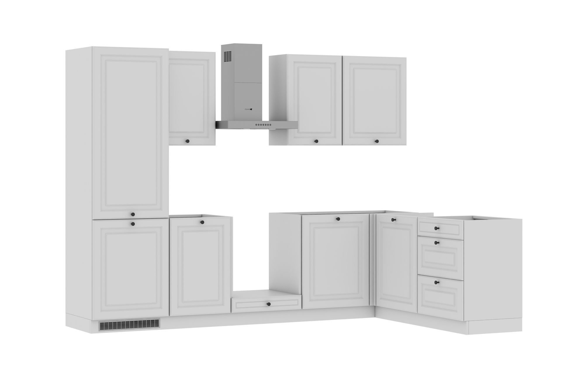 Zestaw Mebli Kuchennych Matera 280X180 L/P Biały Mat