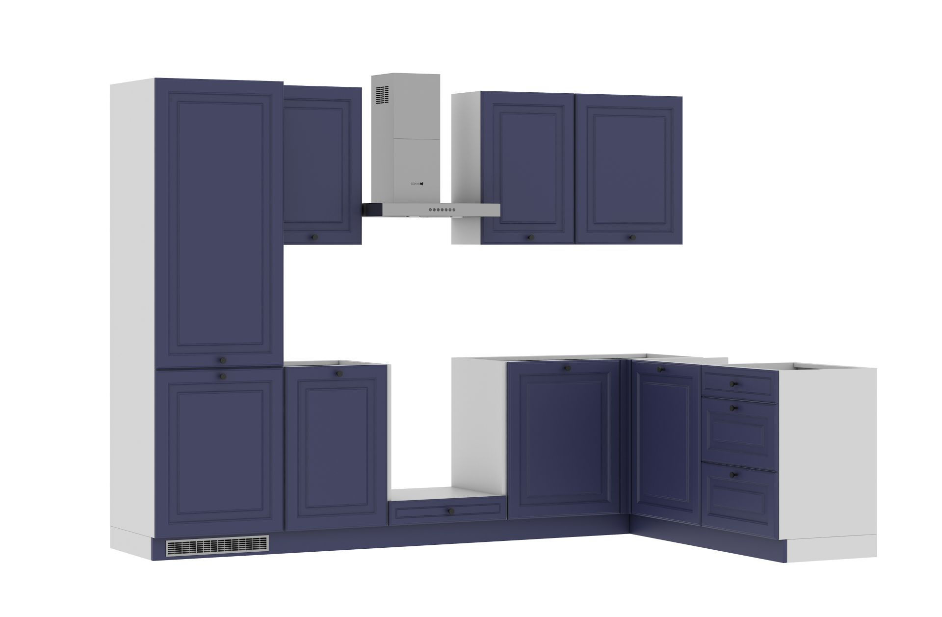 Zestaw Mebli Kuchennych Matera 280X180 L/P Granatowy Mat