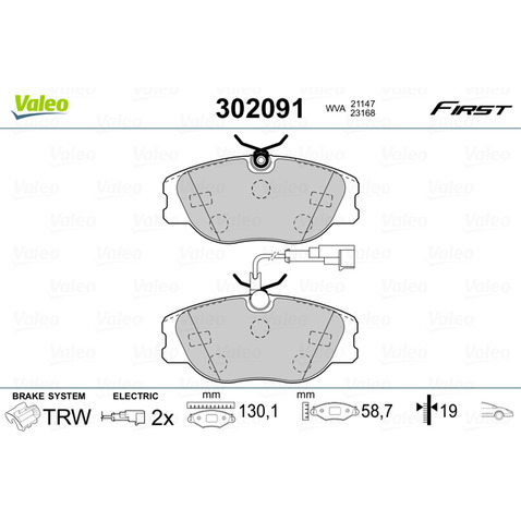 Klocki hamulcowe - komplet VALEO 302091