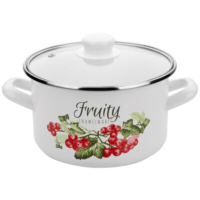 Garnek emaliowany, prosty, Kalina Z/P, 20 cm, 3,7 l