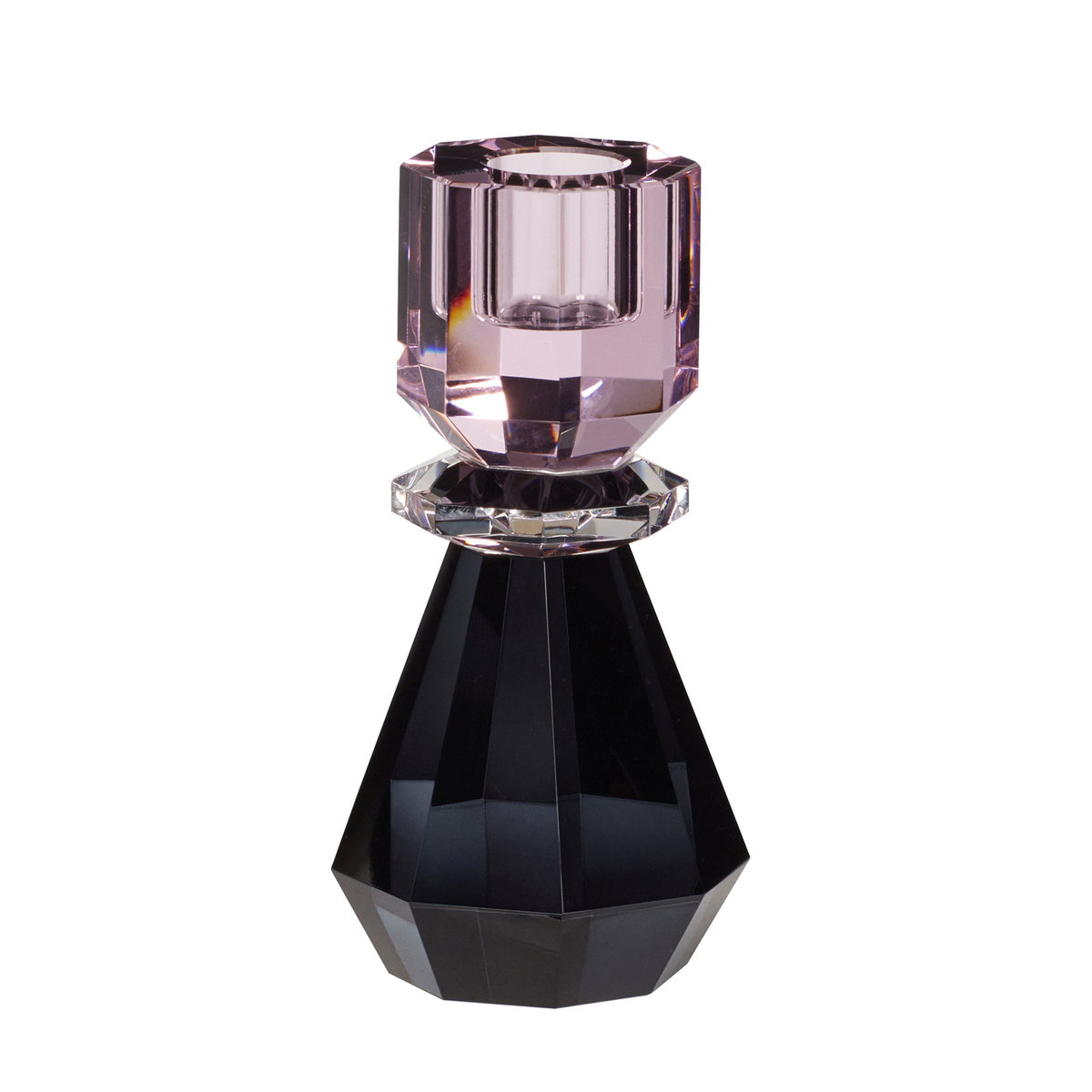 Zdjęcia - Figurka / świecznik Medium Hübsch - Gem Candlestick  Pink/Smoked Hübsch 