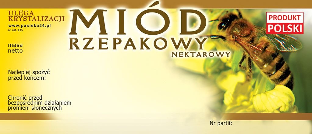 Etykiety na Miód Rzepakowy (100szt) - wzór E15
