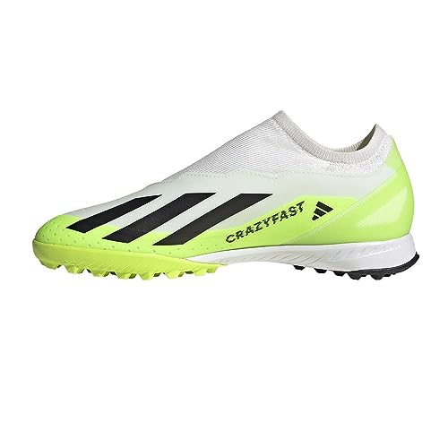 adidas Męskie buty piłkarskie X Crazyfast.3 bez sznurowadeł, Ftwr biały rdzeń czarny klarowna cytryna, 38 2/3 EU