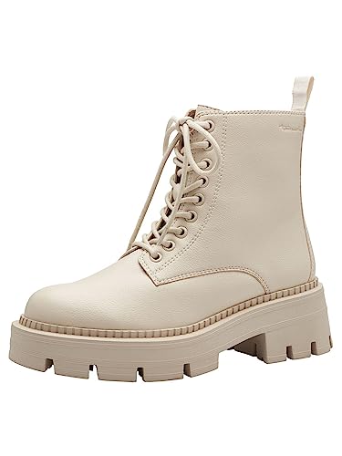 Tamaris Damskie botki Combat, damskie botki, wkładka Touch, beżowy, 40 EU