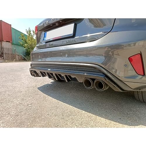 Motordrome K165-003 Osłona tylnego zderzaka (dyfuzor) kompatybilna z Ford Focus IV ST/ST-Line HB 2018-2022 (ABS błyszczący czarny)