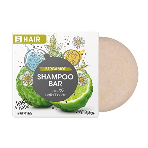 My Hair Shampoo Bar Natural by Accentra, mocny szampon, kosmetyki naturalne, odpowiednie do wszystkich rodzajów włosów, wegańskie, bez plastiku, ręcznie robione w Niemczech, zapach bergamotki