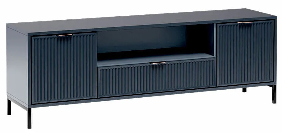 Stojąca szafka rtv z lamelami granat P2-W02