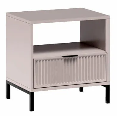 Beżowa szafka nocna z lamelami P5-T66