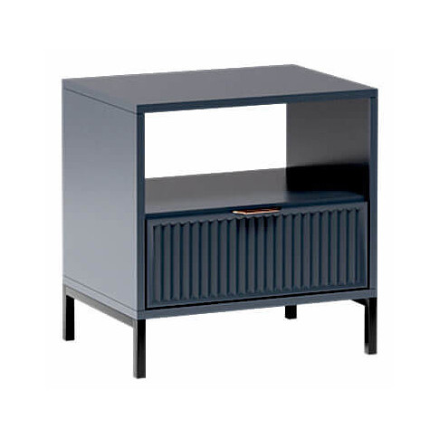Szafka nocna z lamelami na froncie indigo A0-R98