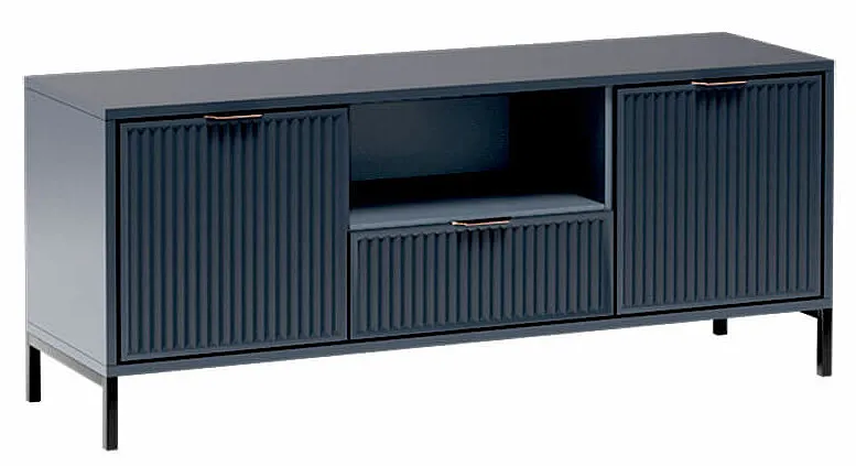 Lamelowa szafka rtv w kolorze indigo K7-L71