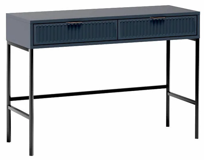 Granatowa toaletka konsola z lamelami, ryflowana 40x12x7 P6-A21