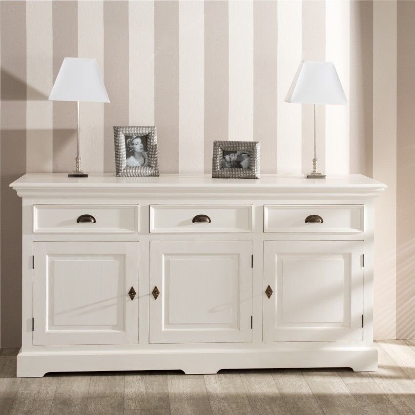 Dekoria Komoda Brighton 3 szuflady + 3 drzwi white 181x56x96cm 005-898