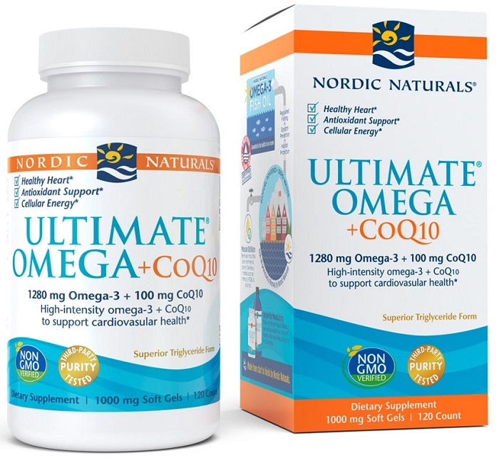 Ultimate NORDIC NATURALS NORDIC NATURALS Omega + CoQ10 100mg (Omega-3, Koenzym Q10) 120 Kapsułek żelowych